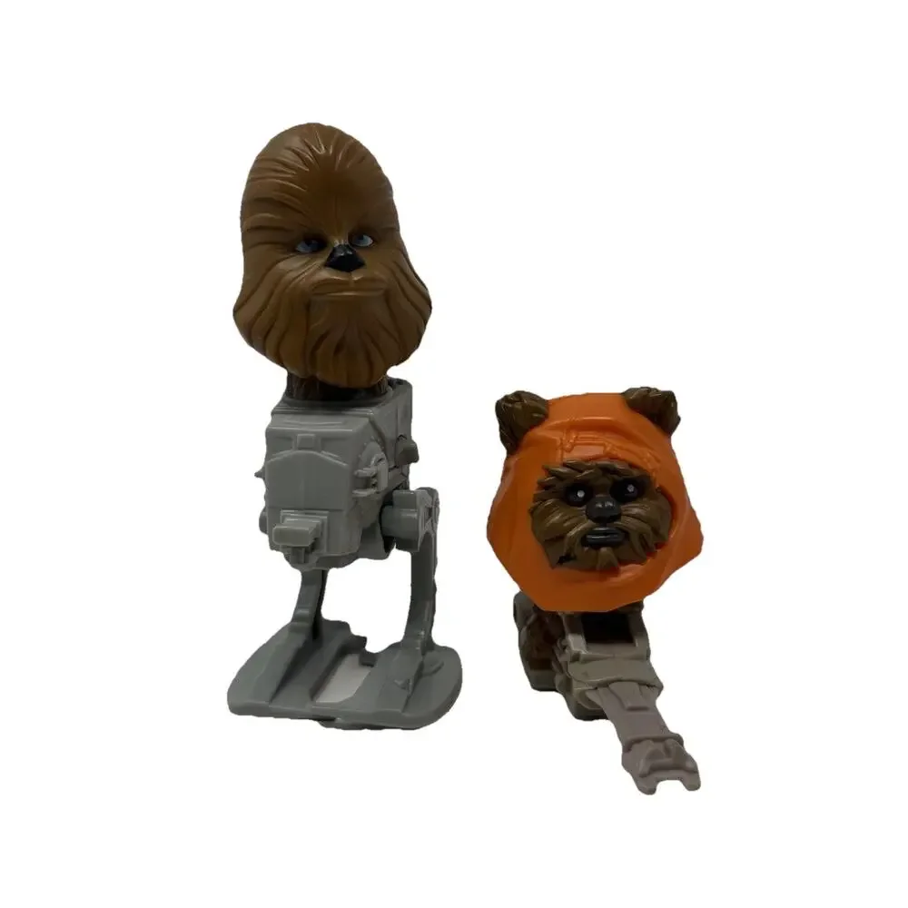 Lot of 2 2008 McDonald’s Star Wars Chewbacca & Ewok Action Figures